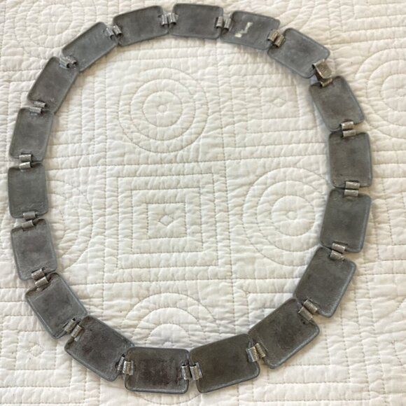One of the kind! Vintage Pewter Boho Belt Raised Dancing Scene Links 34” main image 8